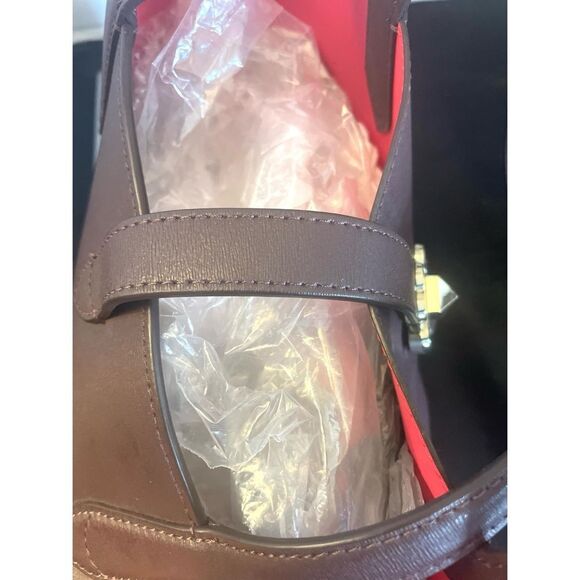 Kate Spade Raspberry Chocolate Leather Small Tote Shoulder Bag Turnlock Closure - Picture 12 of 15